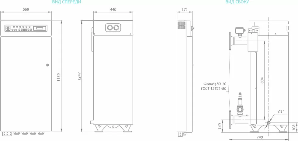 Проточный водонагреватель 225 кВт Мастер