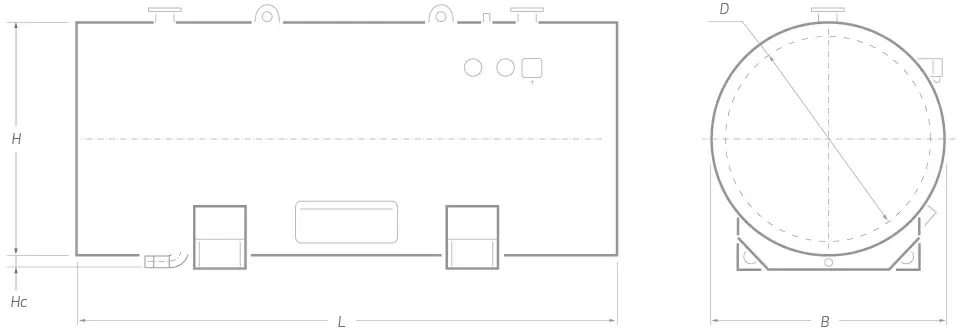 Водонагреватель 1000 литров накопительный горизонтальный